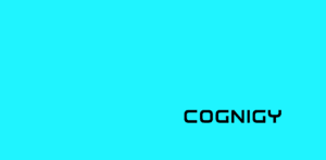 Cognigy logo on blue background