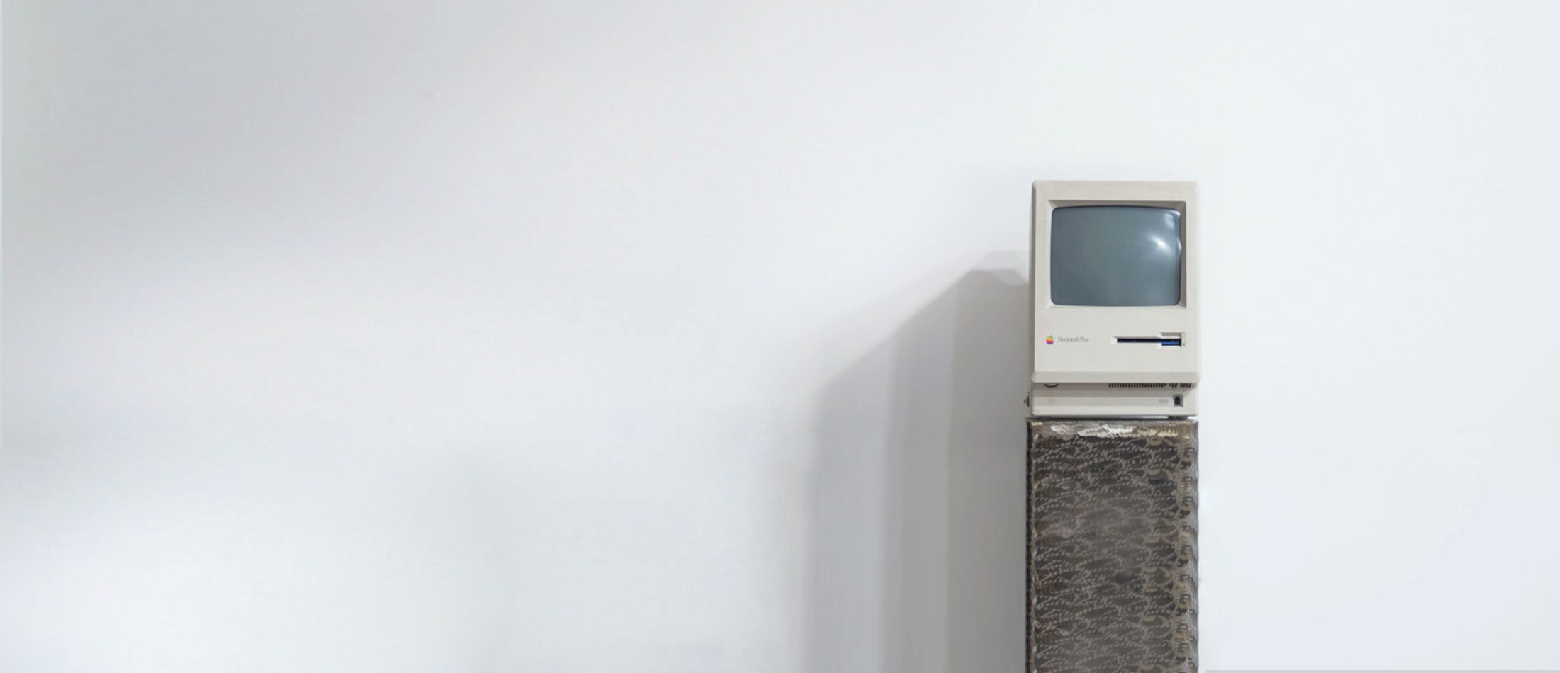 White 90's computer on white background