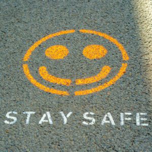 stay safe spray paint on road