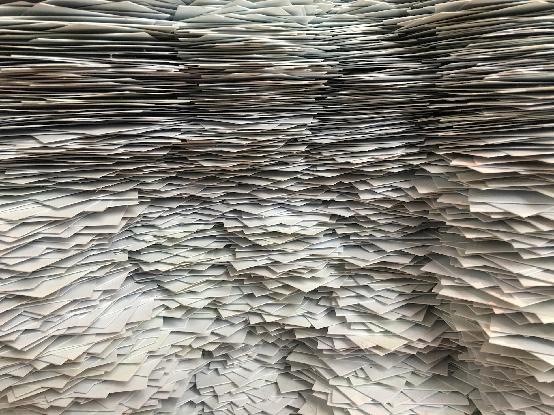 stacks of card filling a room