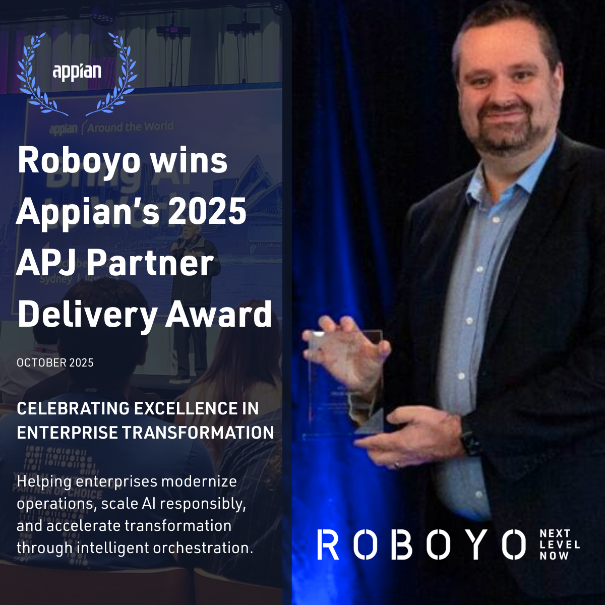 Roboyo wins Appian's 2025 APJ Partner Delivery Award